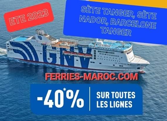 Billet bateau Maroc été 2023 Promotion