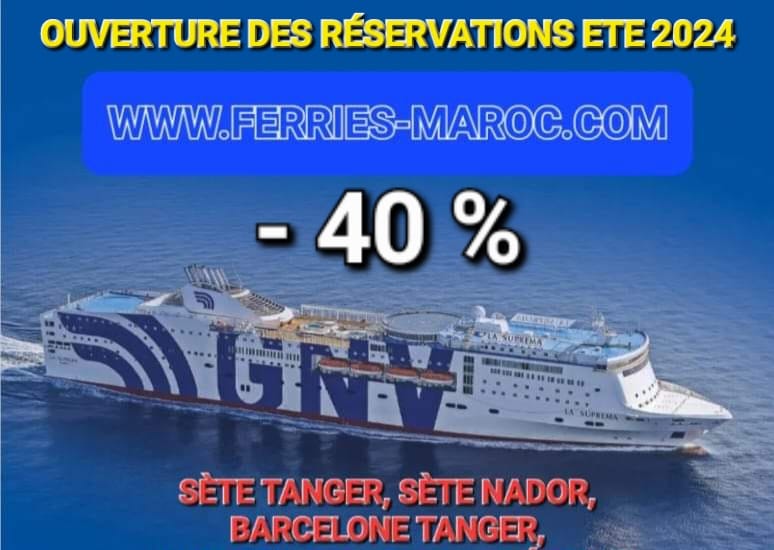 Billet bateau Maroc pas cher, Sète Tanger, Nador, FERRIES MAROC