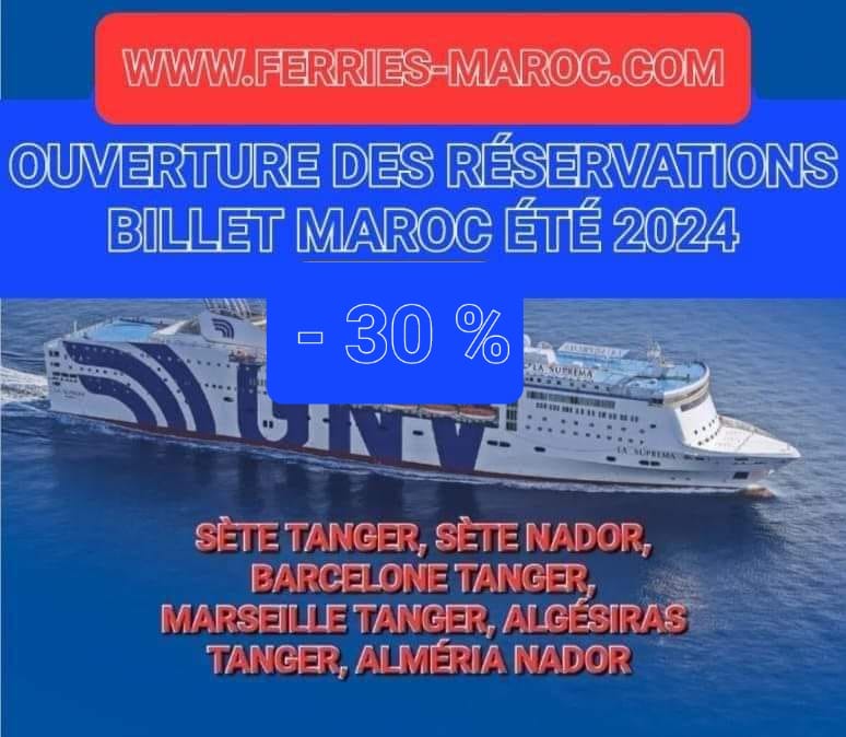 Billet bateau Maroc Promotion